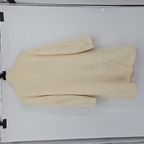 Dana Buchman Tweet Ivory Wool Button Down Coat Size 12 - Picture 4 of 10